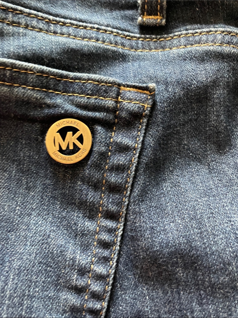 Michael Kors Women's Dark Wash Skinny Jeans with Logo Accent - Picture 5 of 8